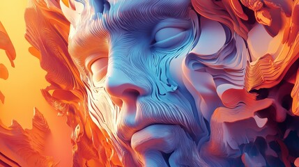 Poster - Abstract Artistic Representation of a Face in Surreal Style