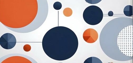 Wall Mural - Minimalist composition of overlapping geometric shapes, such as circles, squares, and triangles, with clean lines and muted pastel colors, AI generated