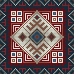 Poster - Traditional Georgian folk art embroidery vector pattern