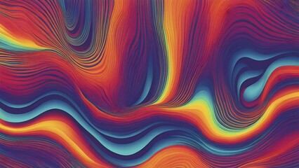  - Seamless abstract pattern of vector fluid curved lines creating a dynamic ripple effect in vibrant colors, AI generated