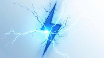 Wall Mural - electric blue lightning bolt illuminating