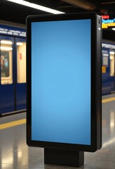 Poster - Mockup Vertical Ad Poster sign display on Metro station