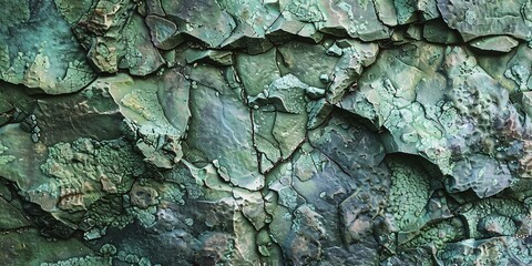 Close up of rough green stone structure. KI generiert, generiert, AI generated