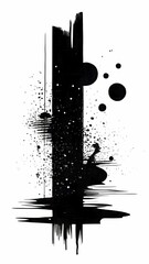 Poster - Black and white minimalist wallpaper illustration in geometric shapes symbolizing fun and ease, AI generated