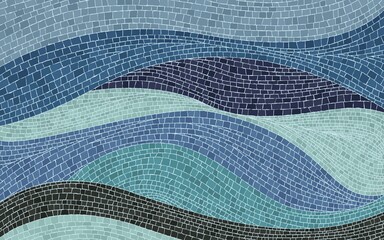 Poster - Waves background, vector illustration graphic mosaic