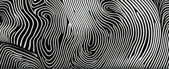 Poster - Fingerprint background dominated by swirl patterns in black and white, AI generated