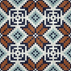Poster - Mosaic tiles background, seamless vector pattern