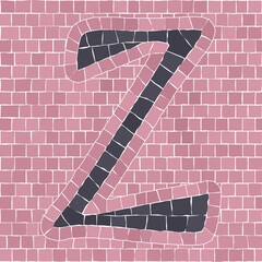 Poster - Mosaic tiles letter Z. EPS 10 editable flat design vector seamless horizontal pattern