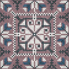 Poster - Mosaic tiles background, seamless vector pattern