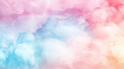 Poster - Soft pastel colors blend together, forming a cotton candy texture that evokes a whimsical and calm atmosphere, ideal for various creative projects