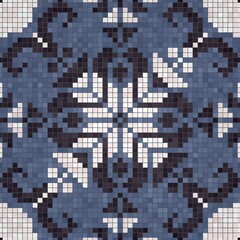 Poster - Mosaic tiles background, seamless vector pattern
