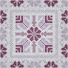 Poster - Mosaic tiles background, seamless vector pattern