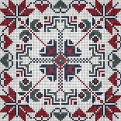 Poster - Mosaic tiles background, seamless vector pattern