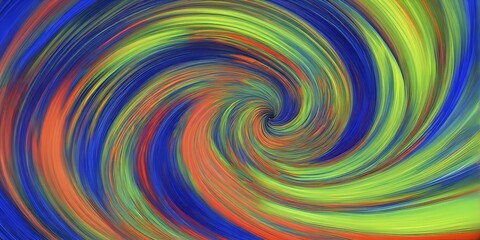 Poster - Abstract digital art capturing the essence of a swirling tunnel in vibrant colors in dynamic motion, AI generated