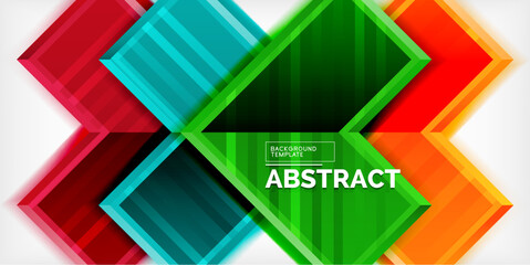 Poster - Arrow symbols created with 3d effects and line texture geometric abstract background