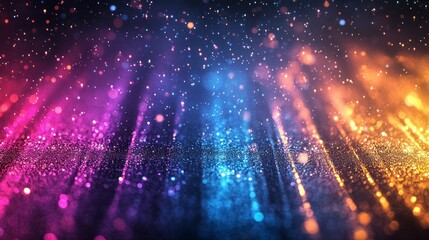 Poster - Experience a mesmerizing blend of vibrant colors and sparkling light effects, creating an enchanting atmosphere perfect for futuristic smartphone wallpaper. A captivating visual delight awaits