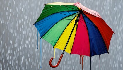 Aufkleber - An umbrella raining colorful paint instead of water