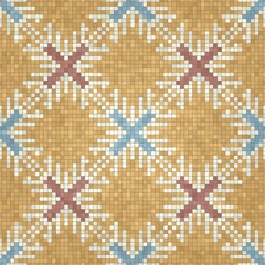 Poster - Mosaic tiles background, seamless vector pattern