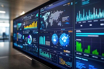 Poster - A computer screen showing a world map
