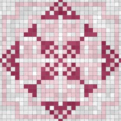 Poster - Mosaic tiles decorative background, seamless repeating vector pattern template for wallpaper, background, wood print, metal print, plastic print, glass print, decor
