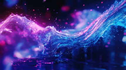 Poster - Vibrant Colorful Waves of Light and Water in Abstract Form, Capturing the Essence of Fluid Motion and Dynamic Energy in a Stunning Visual Display