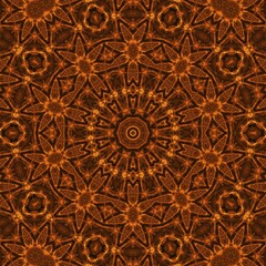 Poster - Black background with bright abstract fire pattern