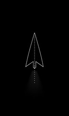 Poster - Minimalist arrow cursor design on black background.
