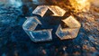 © zuriya - Close-up of a recycling symbol embossed on a plastic container, highlighting the texture and clarity, symbolizing sustainability and eco-friendly practices.