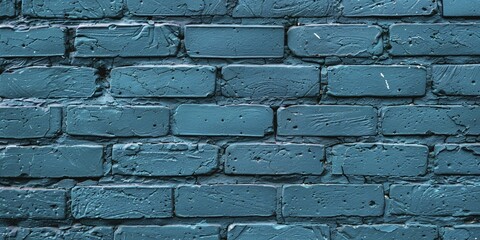 - Banner with brickwalls tones painted in blue. Generative Ai, AI generated