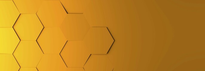 Poster - Abstract modern yellow honeycomb background, 3d rendering