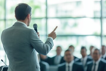 Poster - A dynamic business conference speaker captivates the audience with expertise, ensuring effective communication and inspiring collaboration for future growth, development, and success