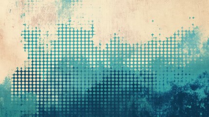 Poster - Artistic Background with Colorful Dotted Pattern in Shades of Blue and Beige, Ideal for Creative Projects, Graphic Design, and Modern Artwork Presentation