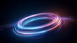 © miht3325 - Vibrant Neon Light Swirl with Futuristic Glow on Dark Background