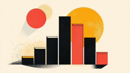 Poster - Abstract Illustration of Chart with Geometric Shapes and Colors