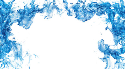Poster - Blue smoke creating a frame on transparent background. Transparent background