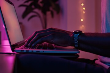  - A person works on their laptop in a quiet atmosphere