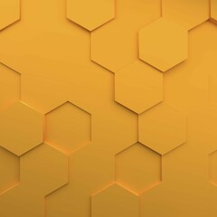 Poster - Abstract modern honeycomb background in yellow, 3d rendering