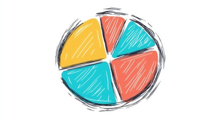 Poster - Colorful Pie Chart Illustration for Business and Data Presentation