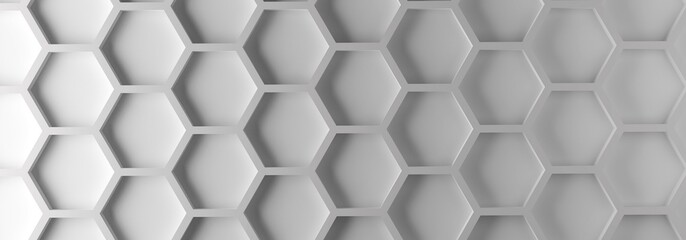 Poster - Abstract modern white honeycomb background, 3d rendering