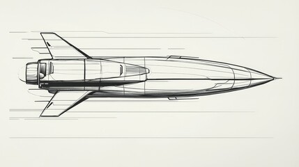 Poster - futuristic rocket design illustrating speed and innovation