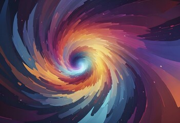 Poster - Abstract digital art featuring a dynamic, colorful whirl or spiral pattern with neon hues, AI generated
