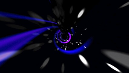 Poster - Abstract swirl tunnel in dark space, immitation of trip in universe, computer generated background, 3D rendering background