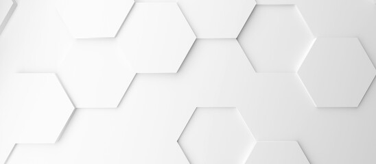 Leinwandbilder - Abstract modern white honeycomb background, 3d rendering