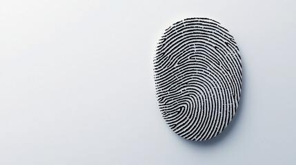 Fototapete - clean and highly detailed black and white fingerprint design, showcasing intricate patterns and textures, perfect for identity and security themes