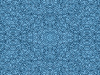 Poster - Blue background with abstract radial pattern