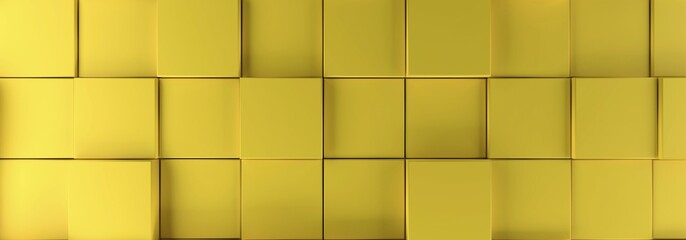 Poster - Abstract modern background with yellow cubes, 3d rendering