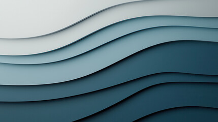 Poster - mesmerizing abstract design featuring layered waves in various shades of blue and green, creating soothing visual effect