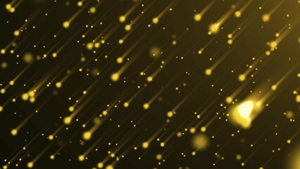 Poster - Abstract background with many downing golden comets, 3d rendering backdrop
