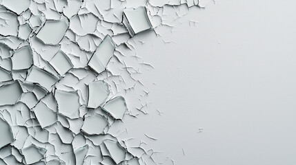 Fototapete - Peeling paint on light gray wall creates textured, abstract background. cracked surface adds depth and interest, evoking sense of decay and age