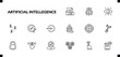 © Abstract - outline artificial intellegence icons set. editable linear telepresence, view, demographic, and other 12 icons in this category isolated on transparent background.
